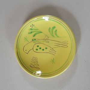 Vintage Nittsjo Pottery Sweden Yellow Bird Plate